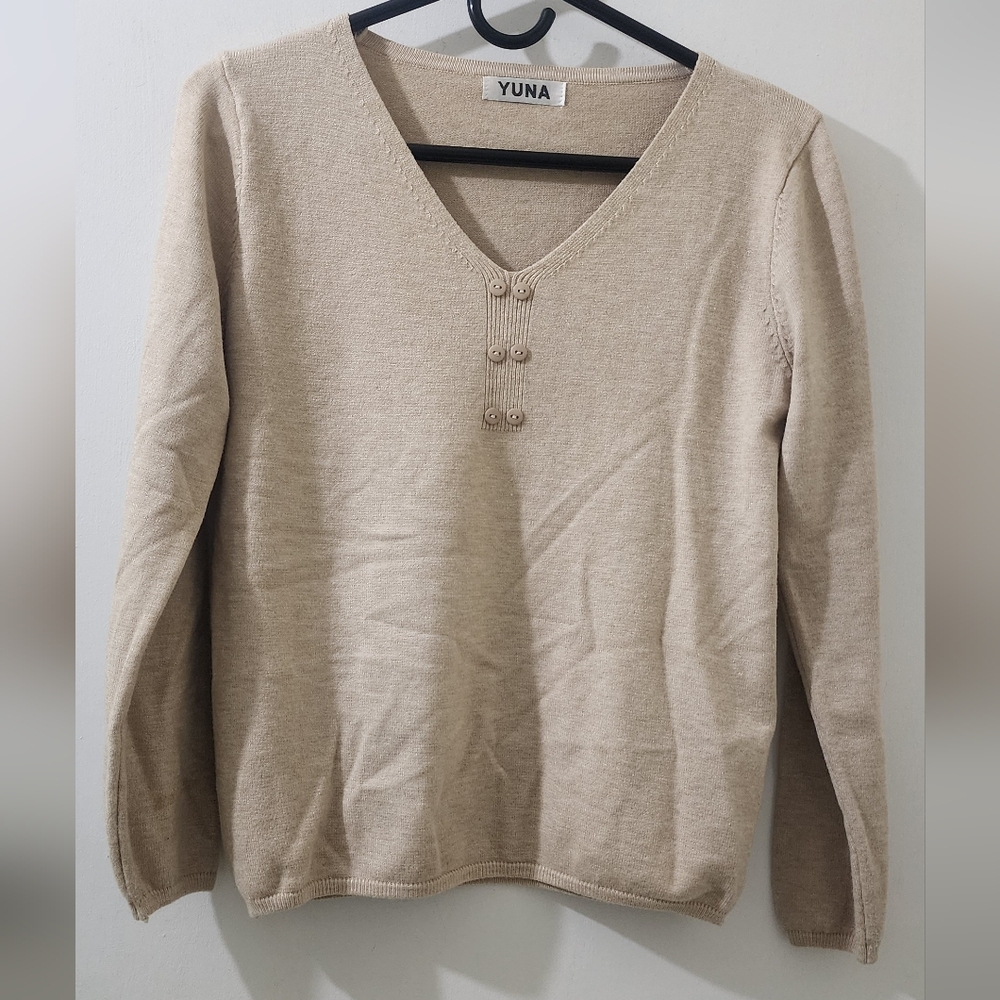 Yuna Women's Tan Sweater.
